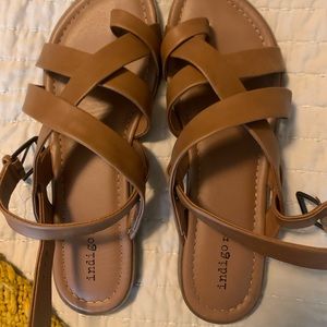 Indigo brown strappy sandals
